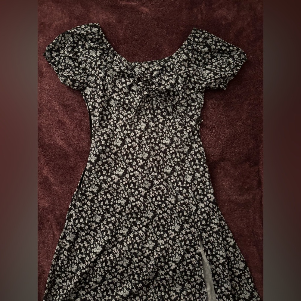 Floral Black and White Dress